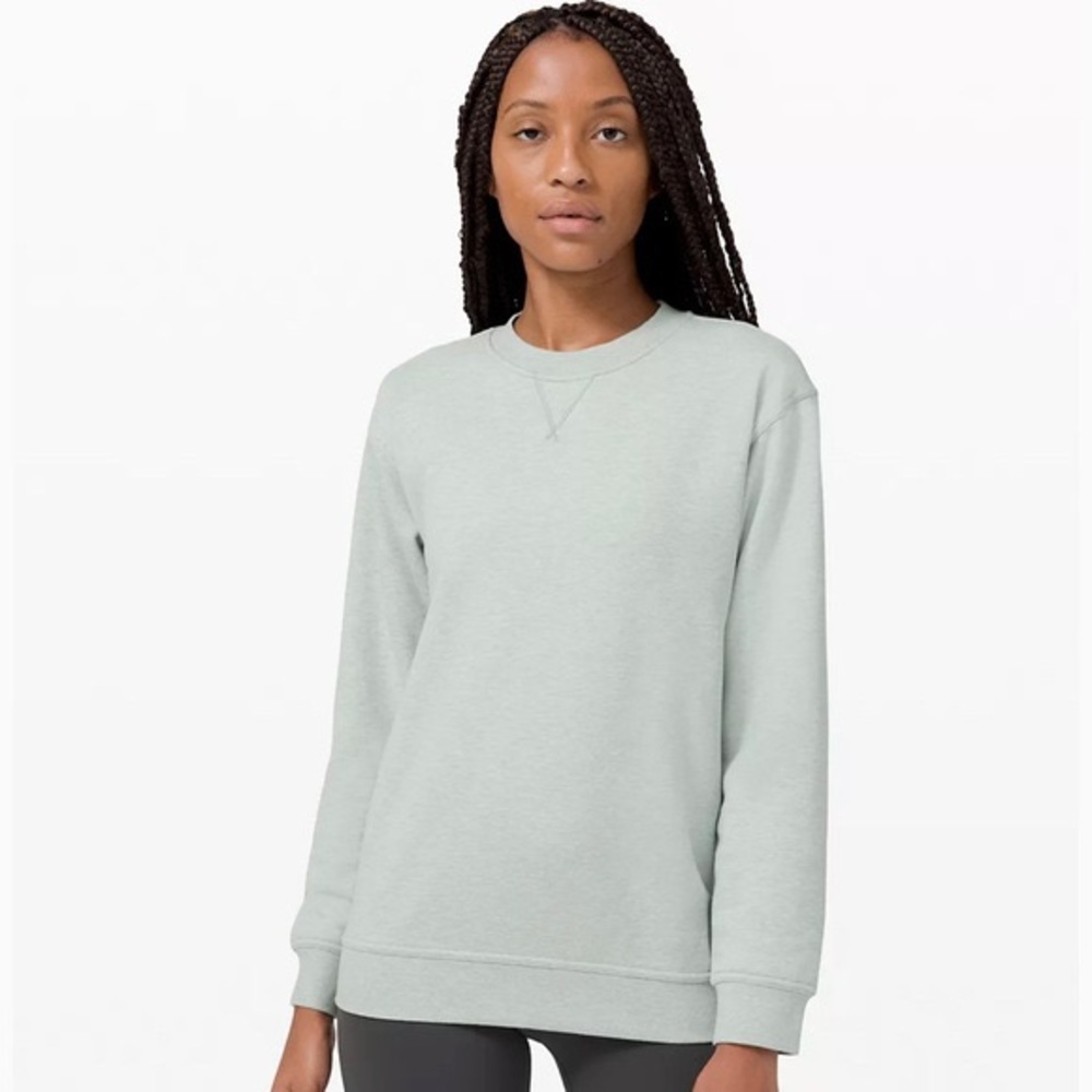 Lululemon All Yours Crew Terry size 4 heatherrs island mist